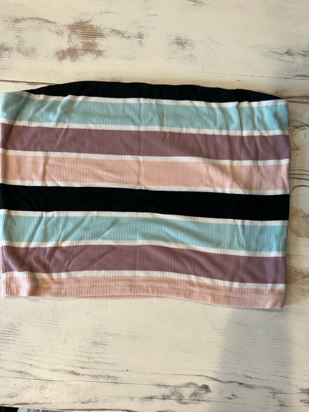 American Eagle Outfitters Striped Tube Top - Mint, Pink, Mauve & Black